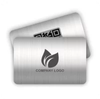 silver metal digital nfc business cards
