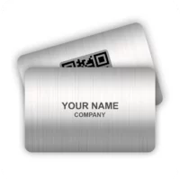 silver metal digital nfc business cards